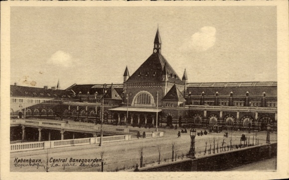 Postcard København Copenhagen Denmark, Central Station
