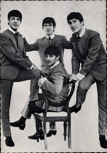 Ak Musikgruppe The Beatles, Portrait, John Lennon, Paul McCartney, Ringo Starr