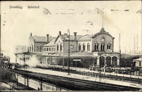 Ak Duisburg im Ruhrgebiet, Bahnhof