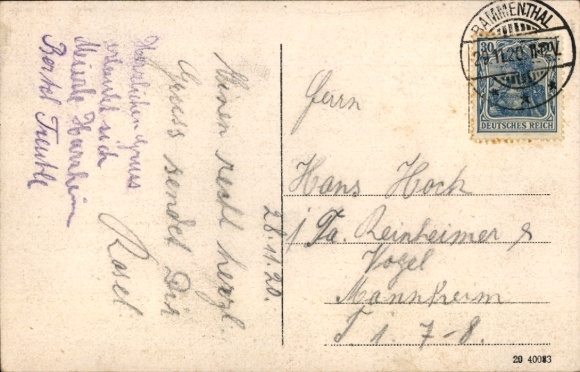 Postcard Bammental in Baden, general view