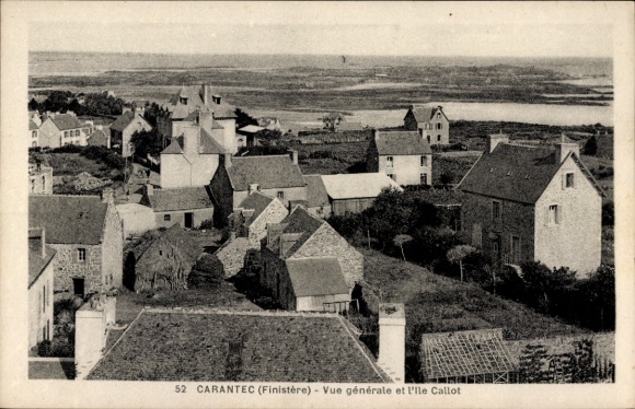 KP Carantec Finistère, widok na Finistère, l'ile Callot, zabudowa wiejska