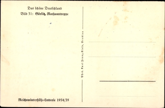 Ak Görlitz in der Lausitz, trap stadhuis, WHW Das schön Duitsland Bild 31