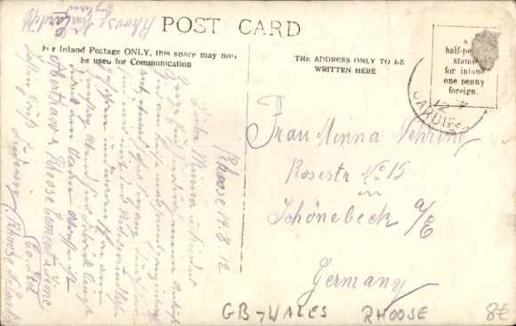 Photo Postcard Rhoose Wales, street scene