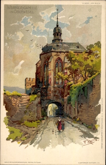 Artists Postcard Reiss, Fritz, Oberwesel am Rhein, Wernerkapelle