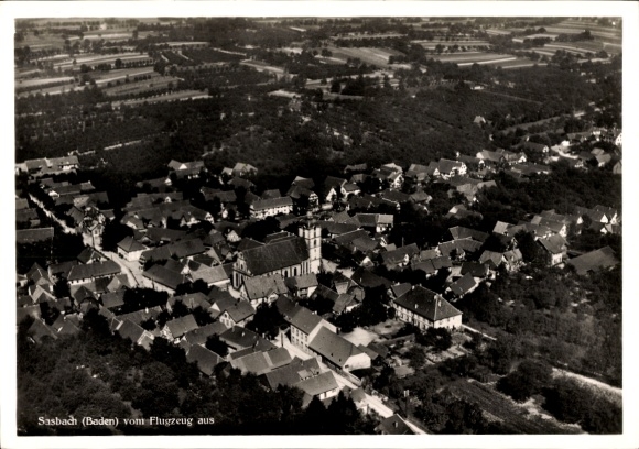 Postcard Sasbach am Kaiserstuhl, aerial photograph