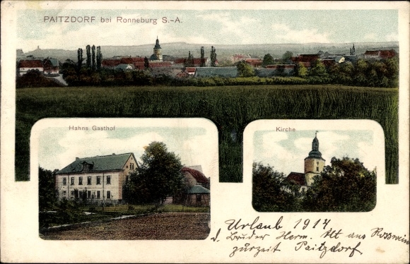 PC Paitzdorf in Thuringia, panorama, Hahns Gasthof, church