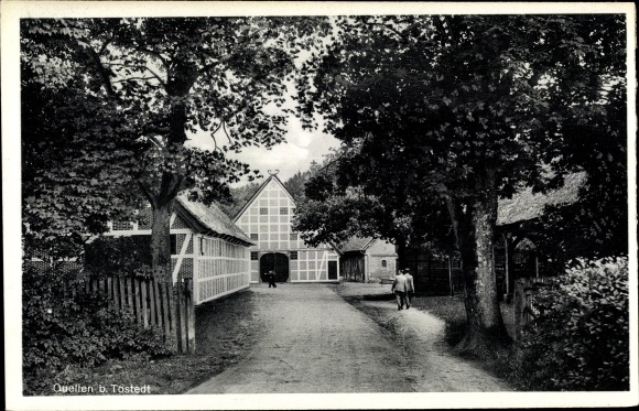 Postcard sources Wistedt in Lower Saxony, courtyard, half-timbered house