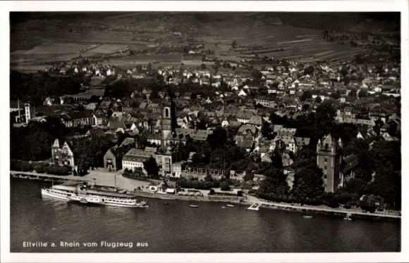 Postcard Eltville am Rhein Hessen, aerial photograph