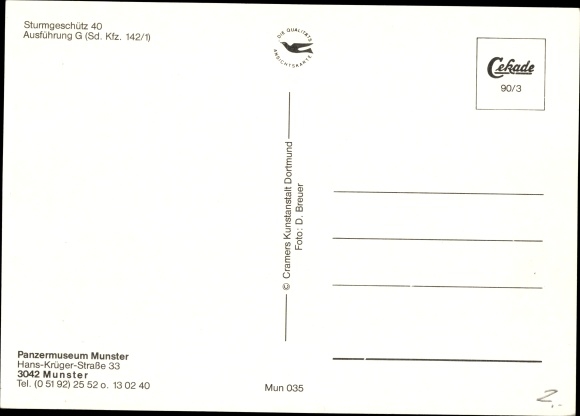 Postcard Panzer, Sturmgeschütz 40, Bundeswehr