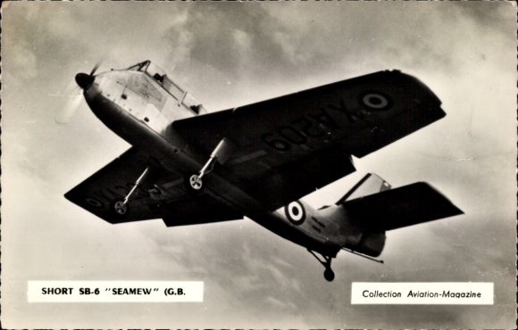 Postcard Short SB.6 Seamew, military aircraft of the British Navy