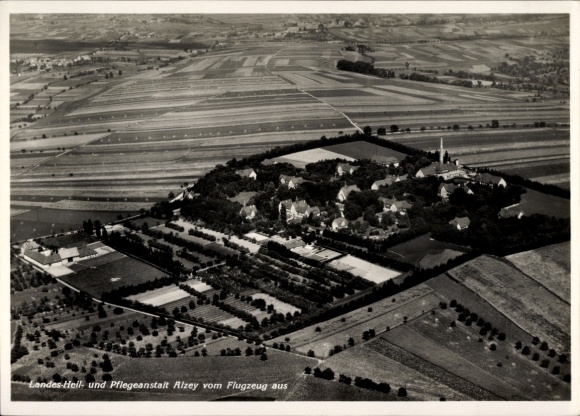 Postcard Alzey in Rheinhessen, aerial photograph, state sanatorium and nursing home