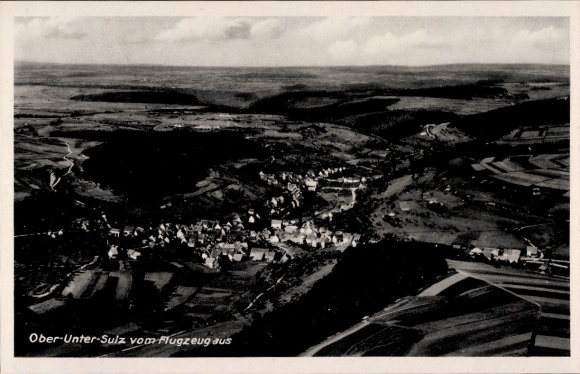 Ak Sulz am Eck Wildberg, Obersulz, Untersulz, Fliegeraufnahme