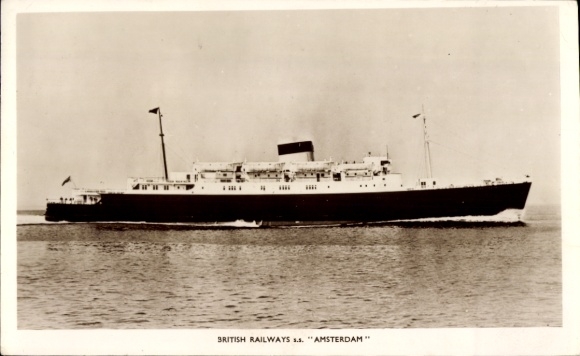 Ansichtkaart British Railways, ferry SS Amsterdam