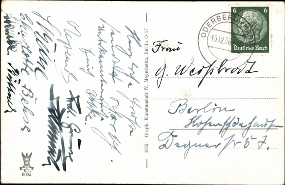 Postcard Oderberg in the Mark, view from the Geisberg