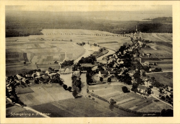 Ak Schöngeising in Oberbayern, Fliegeraufnahme