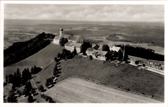 Postcard Peissenberg Peißenberg in Upper Bavaria, aerial photograph