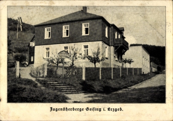 Postcard Geising Altenberg in the Ore Mountains, Youth Hostel