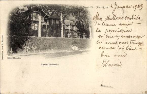 Postcard Cormeilles Eure, Chalet Malherbe