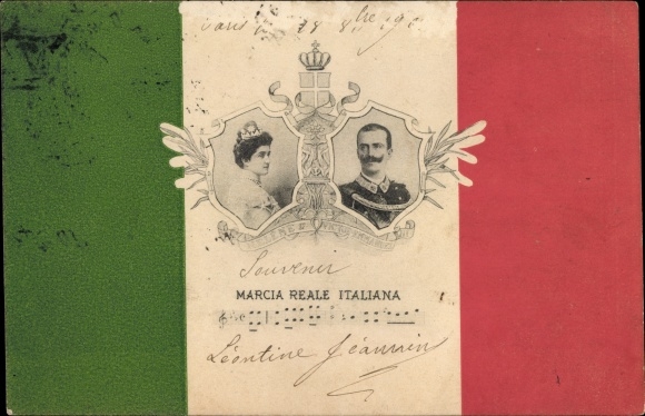 Postcard King Victor Emmanuel III. and Elena of Montenegro