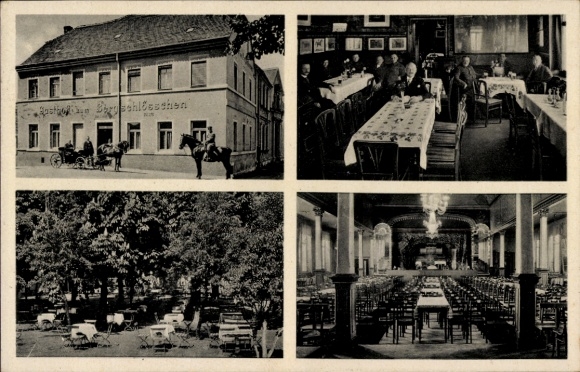 Postcard Zwenkau in Saxony, Gasthof zum Bergschlösschen, ballroom