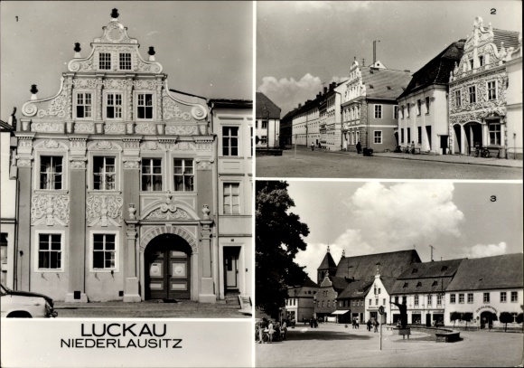 KP Luckau na Dolnych Łużycach, internat, rynek, pomnik Karola Liebknechta