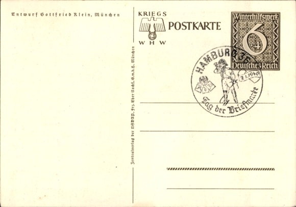Postwaardestukkunstenaar Ak Klein, Gottfried, Danzig is Duits, WHW