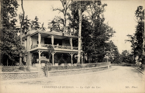 Ak Verrières le Buisson Essonne, Cafe du Lac