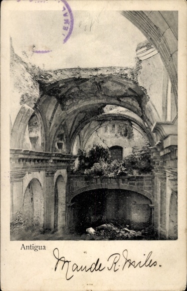 Postcard Saint John's Antigua and Barbuda, ruins, buildings