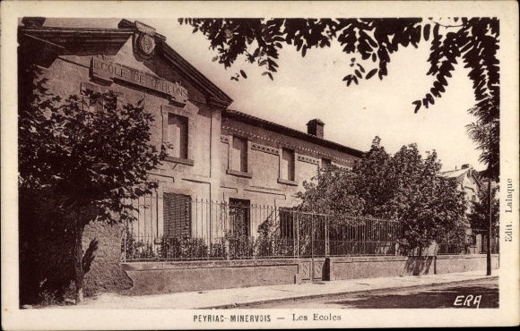Postcard Peyriac de Mer Aude, Schools
