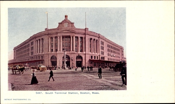 Postcard Boston Massachusetts USA, South Terminal Station