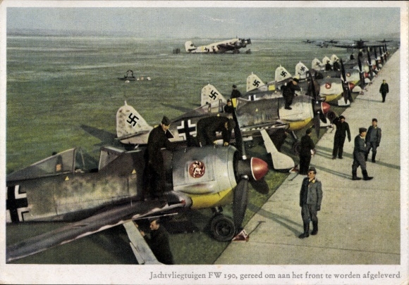 PC German Air Force, fighter aircraft Focke Wulf Fw 190 F 2, squadron emblem Mickey Mouse, II. SchG 2