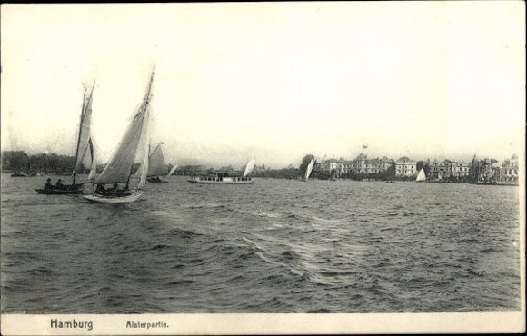 10 Ak, Hamburg, various views of the Alsterlust