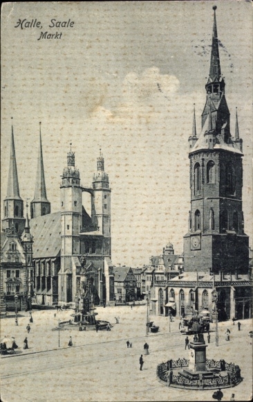 Ak Halle an der Saale, Markt