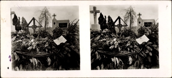 Stereo spatial image photo &quot;Greater Germany&#39;s rebirth&quot;, No. 6, Vienna 17, tombs of Domes and Planetta