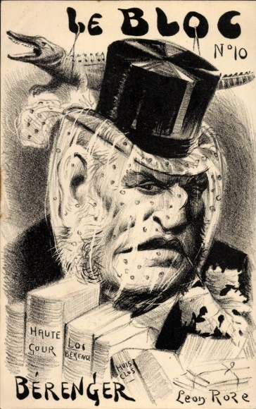 Artist Postcard Rore, Leon, caricature, Berenger, le Bloc, no. 10