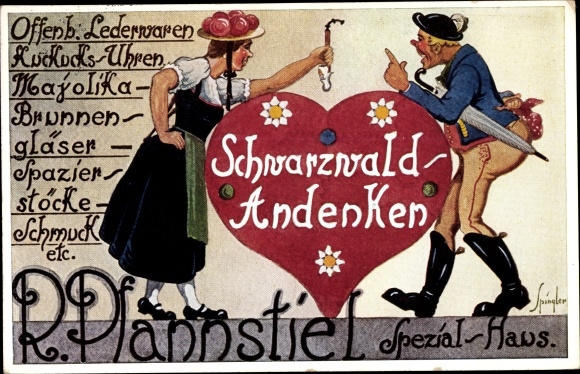 Artist PC Spindler, Bad Wildbad in the Black Forest, Black Forest souvenir Richard Pfannstiel
