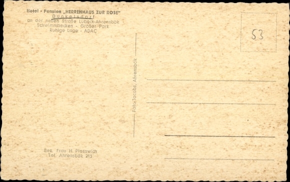 Postcard Dunkelsdorf Ahrensbök in Ostholstein, Hotel Herrenhaus zur Rose