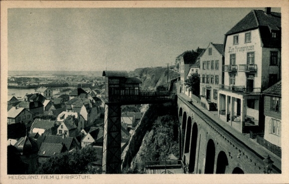 Ak Helgoland, Falm und Fahrstuhl
