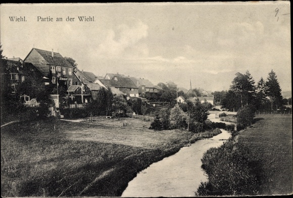 Postcard Wiehl in the Oberberg district, town view, Wiehlpartie