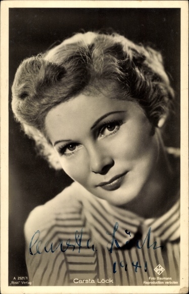 Postcard actress Carsta Löck, portrait, Ufa Film