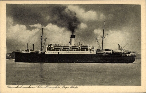Postcard steamship Cap Norte, HSDG