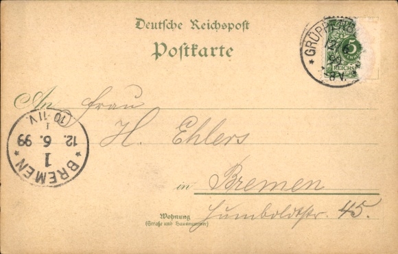 Chromo-Litho Hude in Lower Saxony, Hasbruch, Gasthaus zum Falkenburg by Neumeyer, trees, thick oak