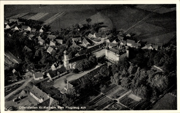 Ak Offenstetten Abensberg an der Abens Niederbayern, Fliegeraufnahme, Kloster