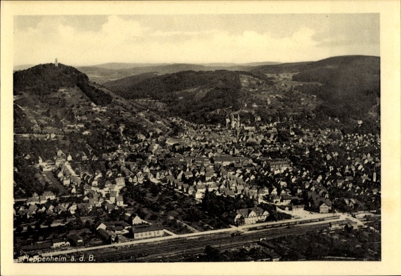Postcard Heppenheim an der Bergstraße, aerial photograph