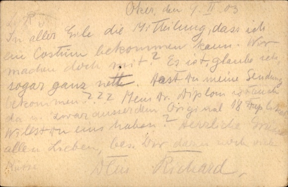 KP kolejowa Halle (Saale) - Hanower, pociąg 538, 9 lutego 1904, na pocztówce stacjonarnej