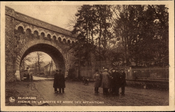 Ak Beauraing Wallonien Namur, Avenue de la Grotte et Arbre des Apparitions