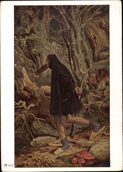 Artist PC Schwind, Moritz von, Rübezahl, mountain spirit, Giant Mountains