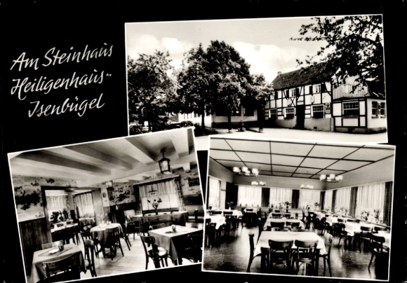 Postcard Isenbügel Heiligenhaus in the Ruhr area, restaurant Am Steinhaus, interior view