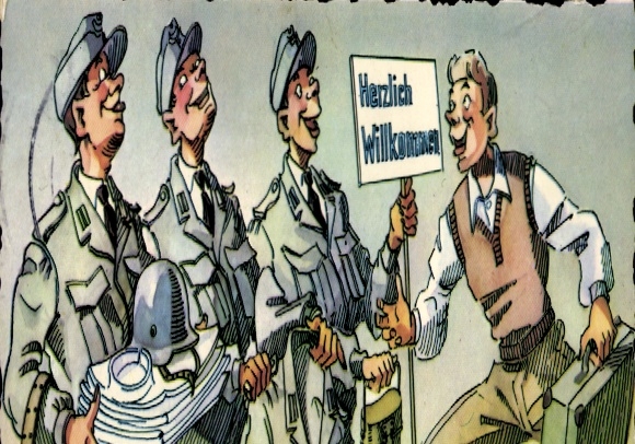 Artist PC German Bundeswehr, recruit is greeted by soldiers