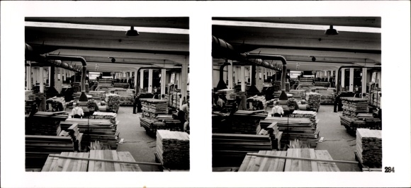 Stereo room image photo &quot;The NS model companies 1937-38&quot;, No. 284, Bernhard Bartels Möbelbau Langenberg
